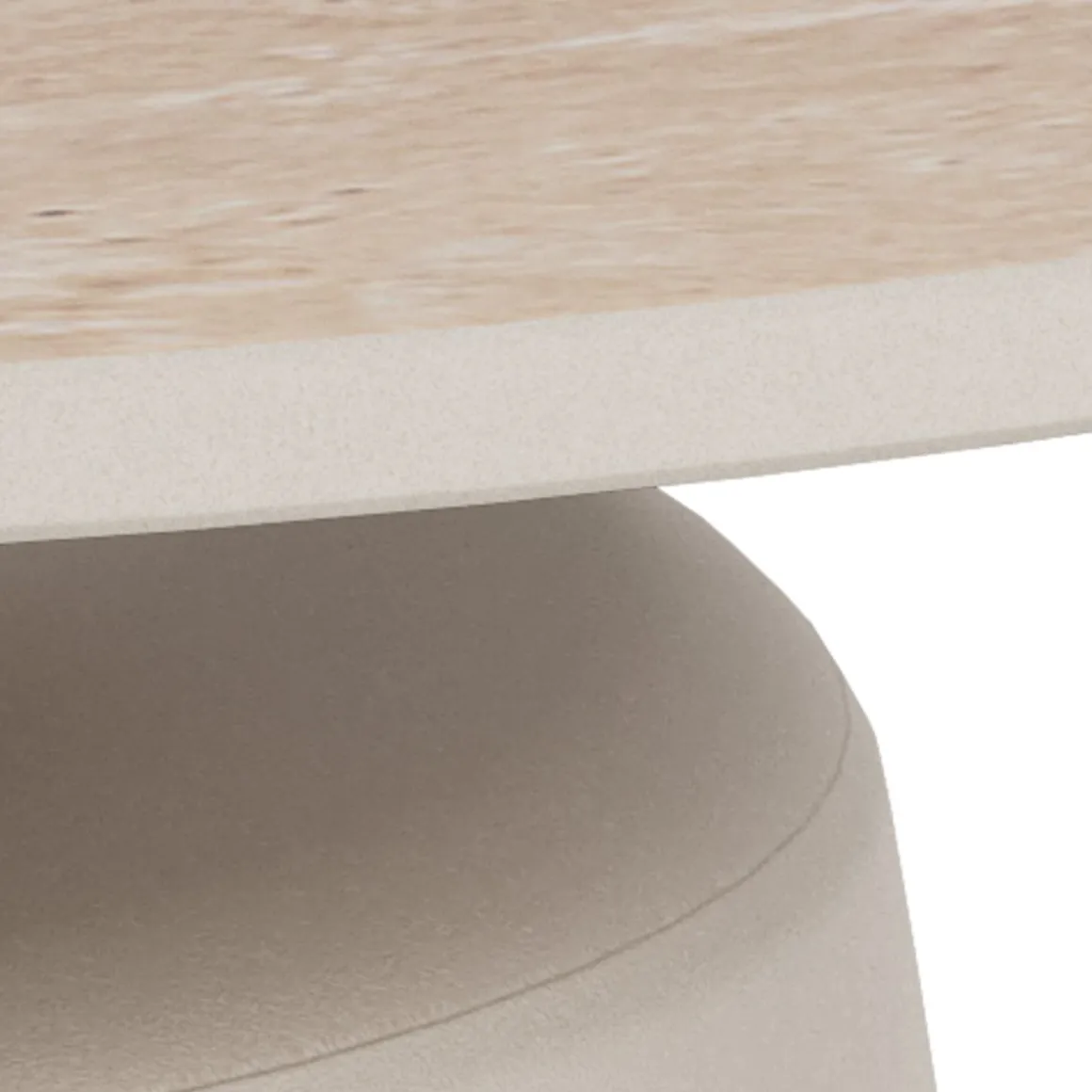 Actona Couchtisch Santorini Travertin Beige Ø 70 cm
