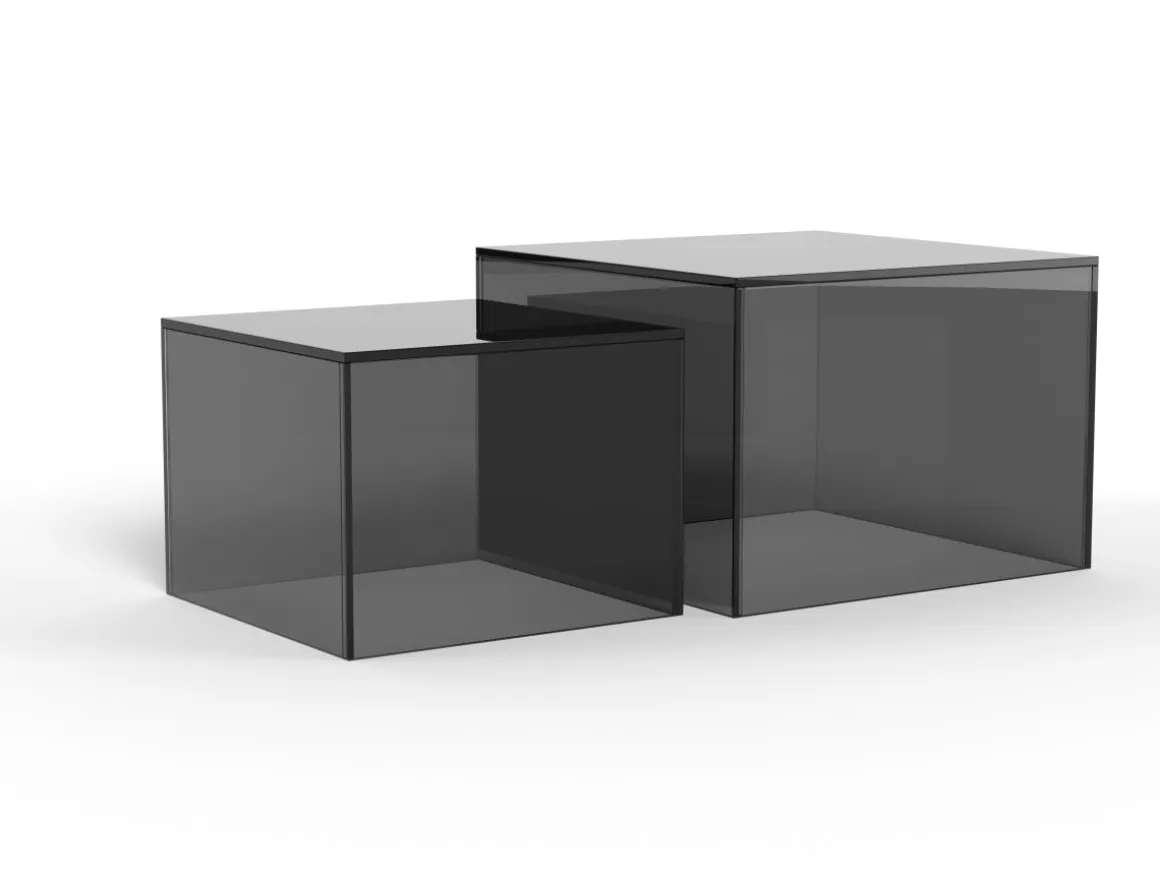 Actona 2er Couchtisch Set Dice Rauchglas