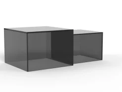 Actona 2er Couchtisch Set Dice Rauchglas