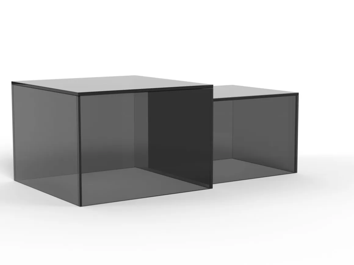 Actona 2er Couchtisch Set Dice Rauchglas