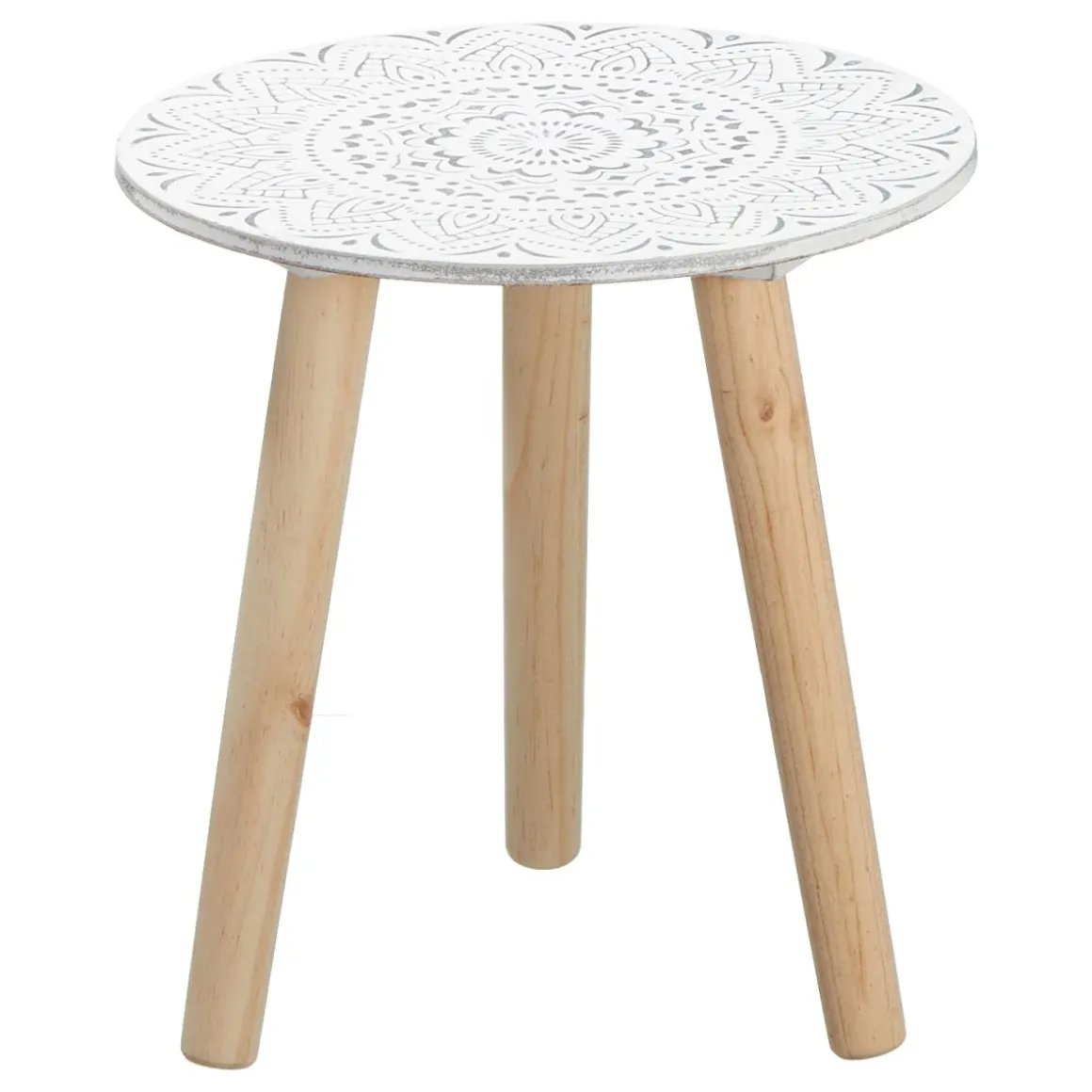 Beistelltisch Boho Style Weiß 30 cm