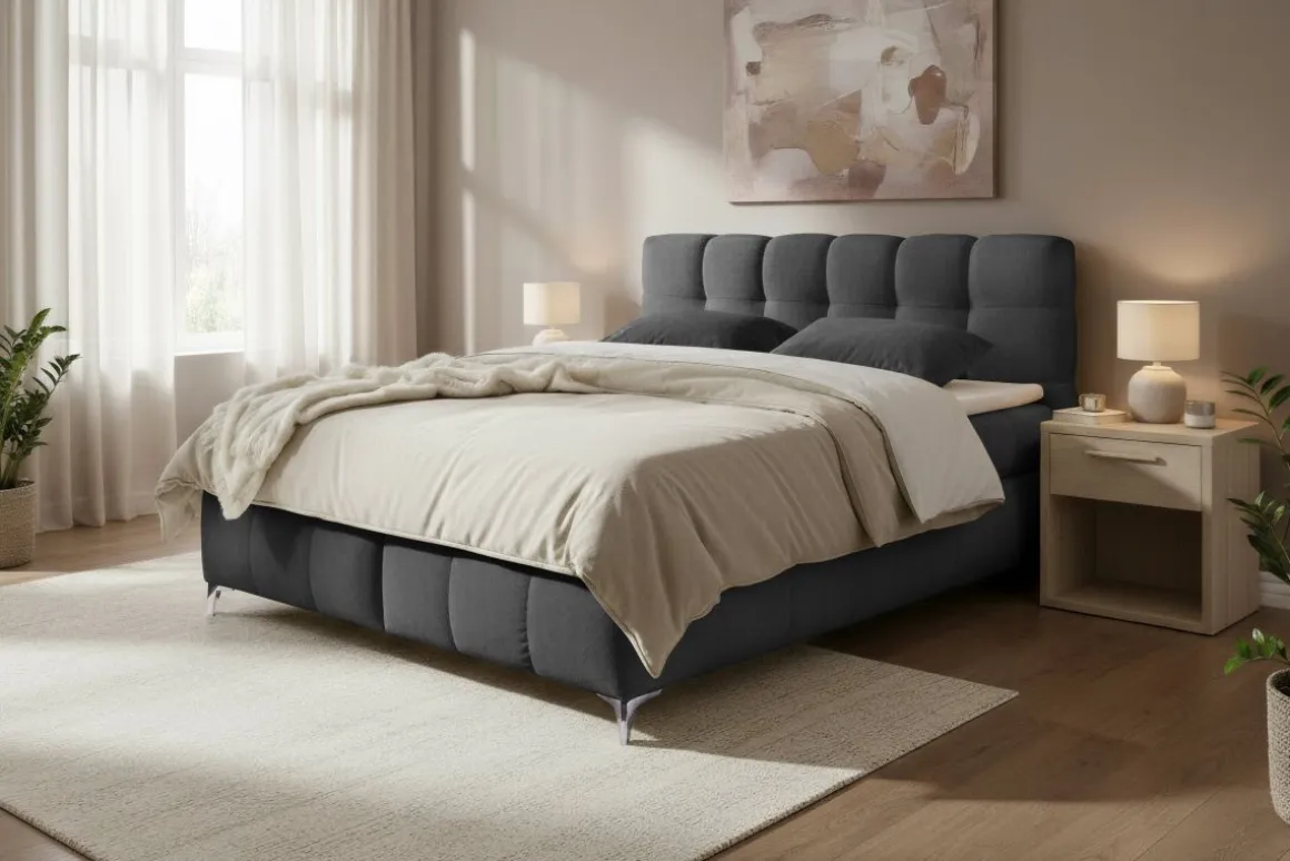 Boxbett Kylie Anthrazit 180 x 200 cm