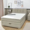 Boxspringbett Amelie mit Bettkasten Cord Light Greige 140 x 200 cm