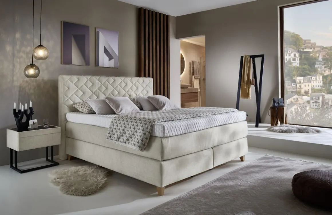Boxspringbett 25025 Ecru 180 x 200 cm