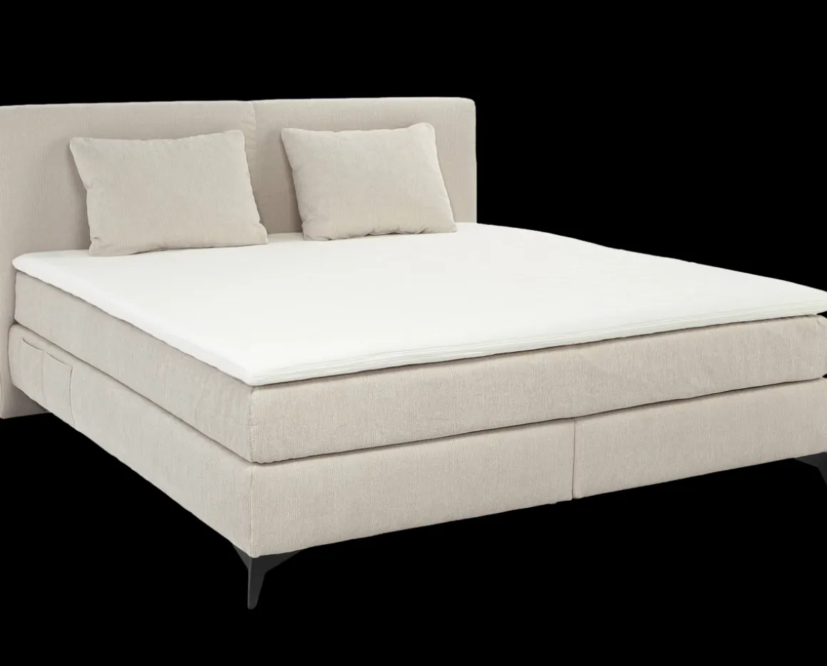 Boxspringbett Kira mit Beleuchtung und Ladefunktion Beige