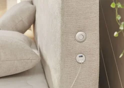 Boxspringbett Kira mit Beleuchtung und Ladefunktion Beige