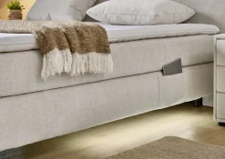 Boxspringbett Kira mit Beleuchtung und Ladefunktion Beige