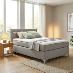 Boxspringbett Nora Grau 120 x 200 cm