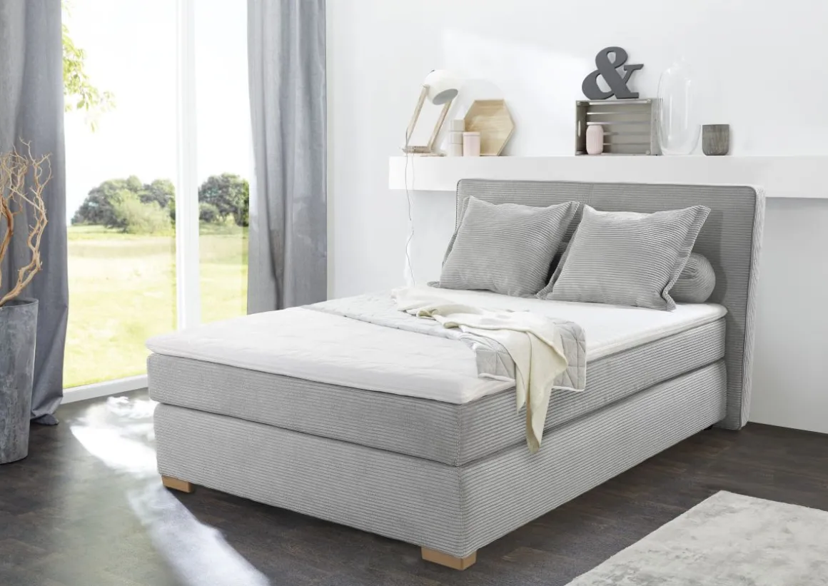 Boxspringbett Romy Hellgrau 140 x 200 cm