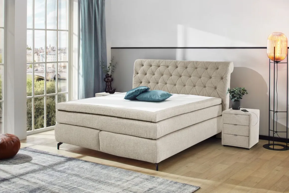 Boxspringbett Scarlett-Mix Beige 180 x 200 cm