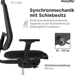 Bürostuhl X-Line SWIVEL Schwarz
