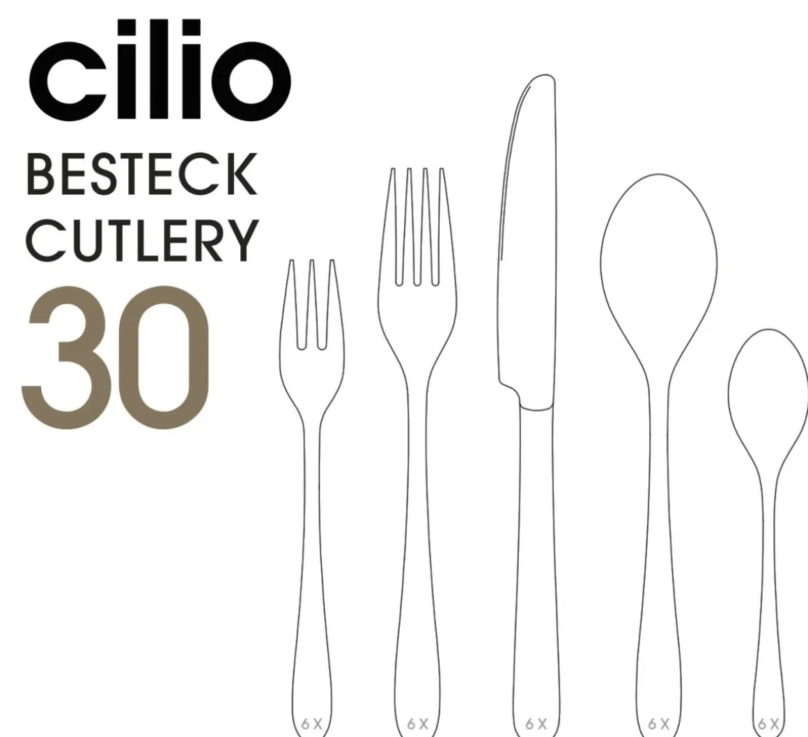 Cilio 30tlg. Besteck-Set Roma Silber