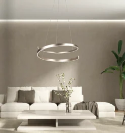 Cinque LED Pendelleuchte Cinardi Nickelfarben