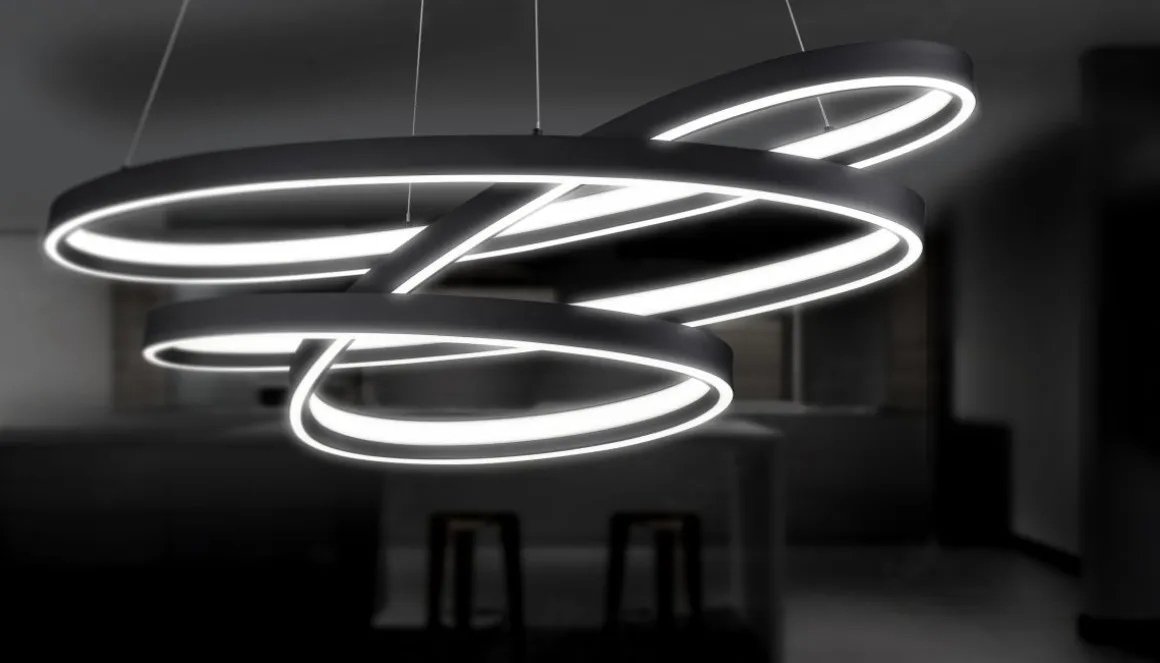 Cinque LED Pendelleuchte Ciola Schwarz