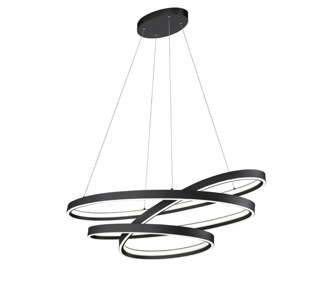 Cinque LED Pendelleuchte Ciola Schwarz