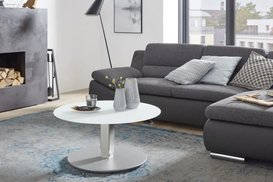Couchtisch 1866 Glas weiß matt 80 cm