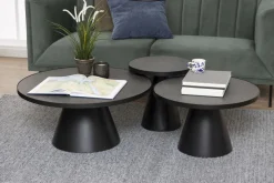 Couchtisch Soli Schwarz Grau Ø 65 cm