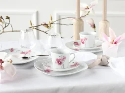 CreaTable 18-tlg Kaffeeservice Aiko WeiĂ-Rosa