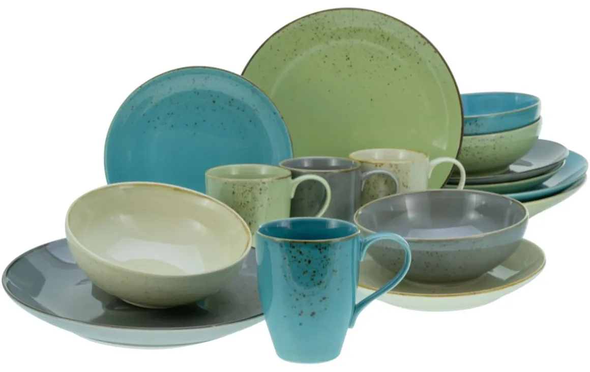 CreaTable 16-tlg Kombiservice Nature Collection Farbmix