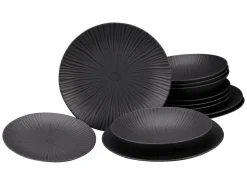 CreaTable 12-tlg Tafelservice Vesuvio Black