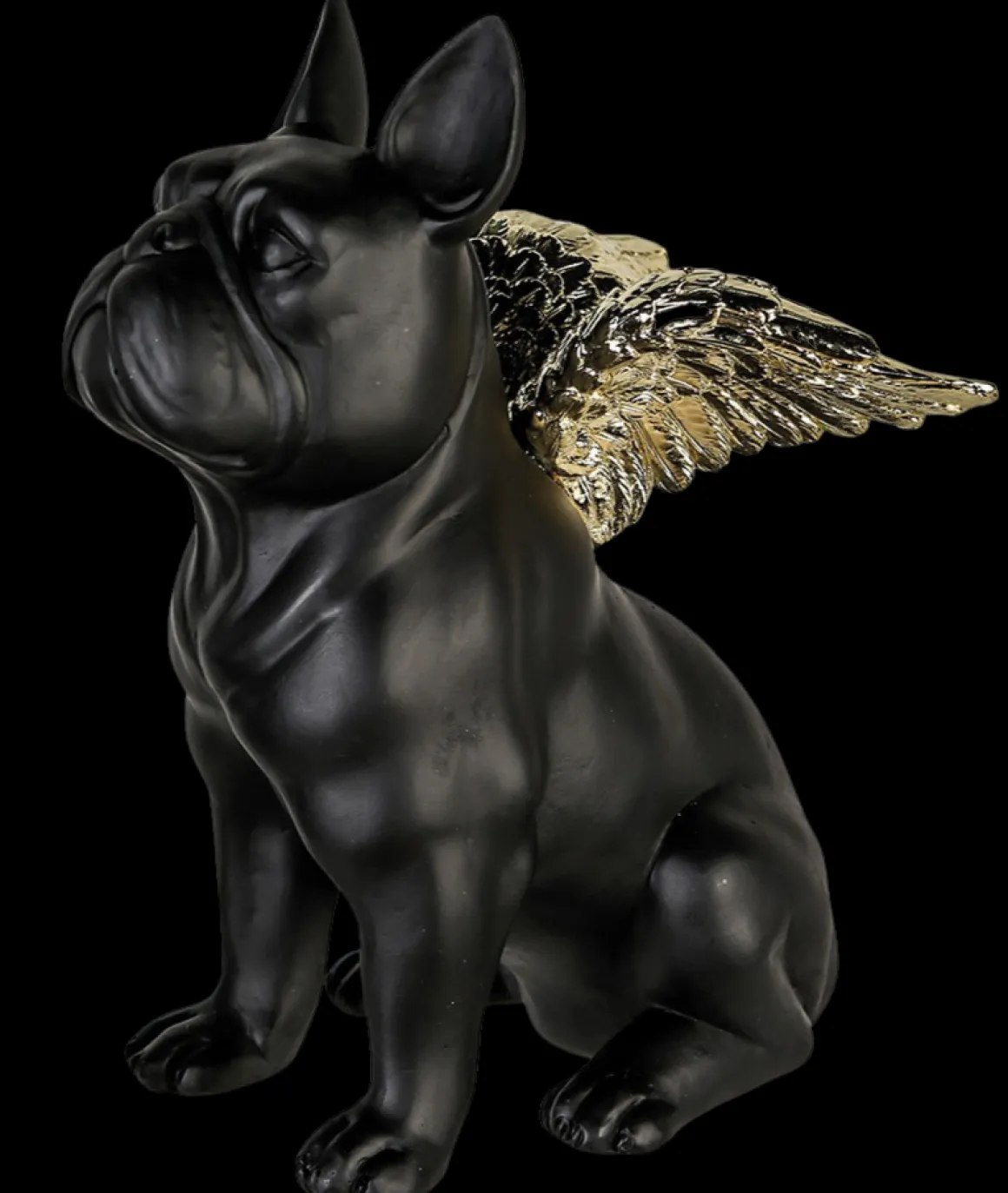 Deko Figur Flying Bull Gold Schwarz