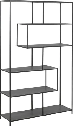 Design-Bücherregal Seaford Schwarz 114 x 185 cm