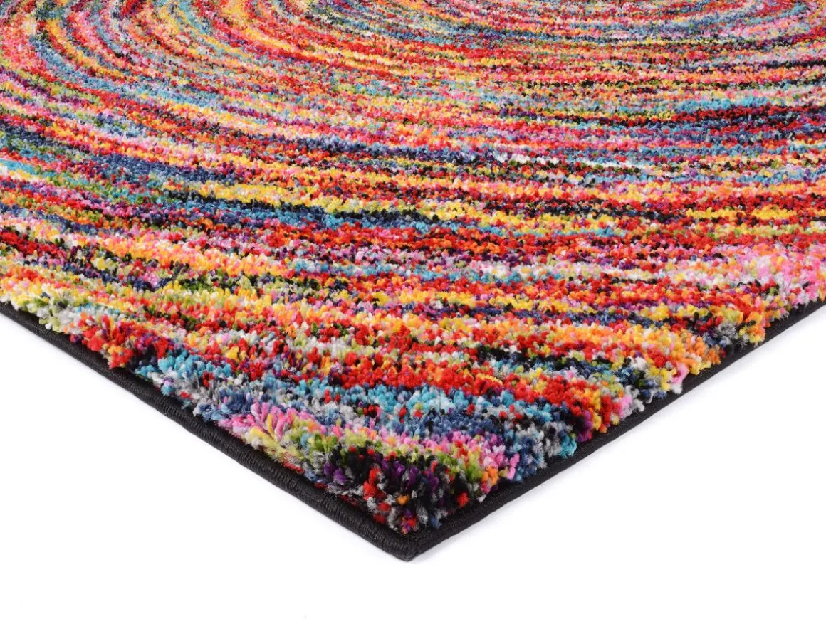 Designerwebteppich Multi Sixteen Round Mehrfarbig 65 x 130 cm