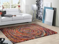 Designerwebteppich Multi Sixteen Round Mehrfarbig 65 x 130 cm