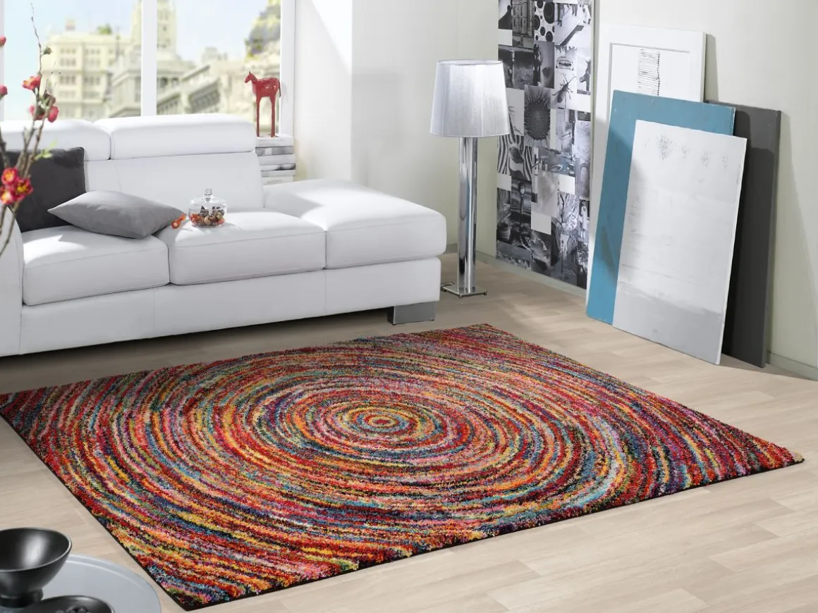 Designerwebteppich Multi Sixteen Round Mehrfarbig 65 x 130 cm