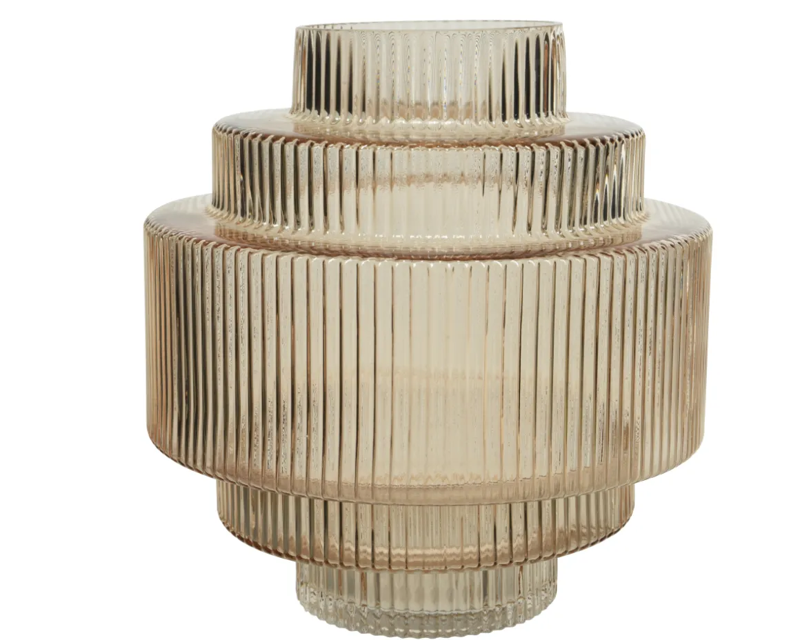 Design Vase Relief aus Glas 22xD21,5cm