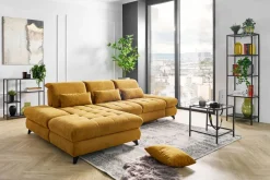 Ecksofa Carolina XC Gelb mit SchwenkrĂŒcken