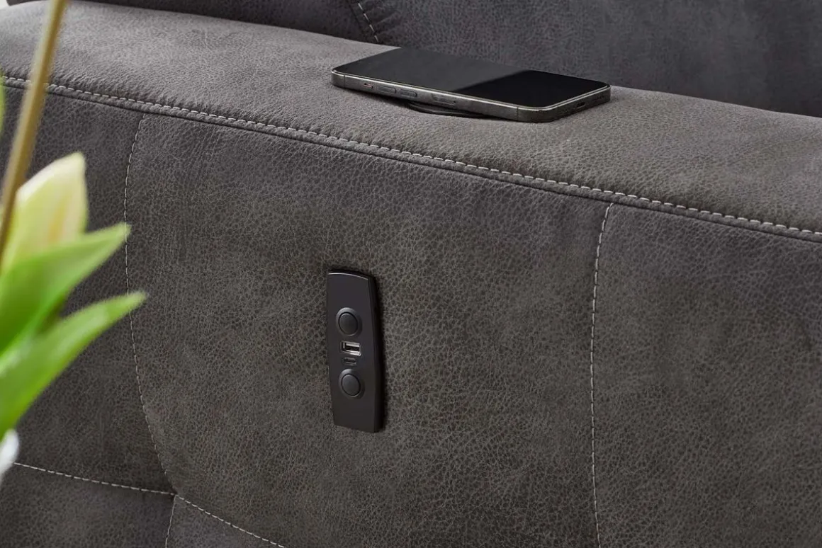 Ecksofa Doppio Dunkelgrau
