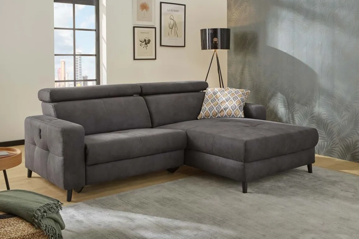 Ecksofa Doppio Dunkelgrau