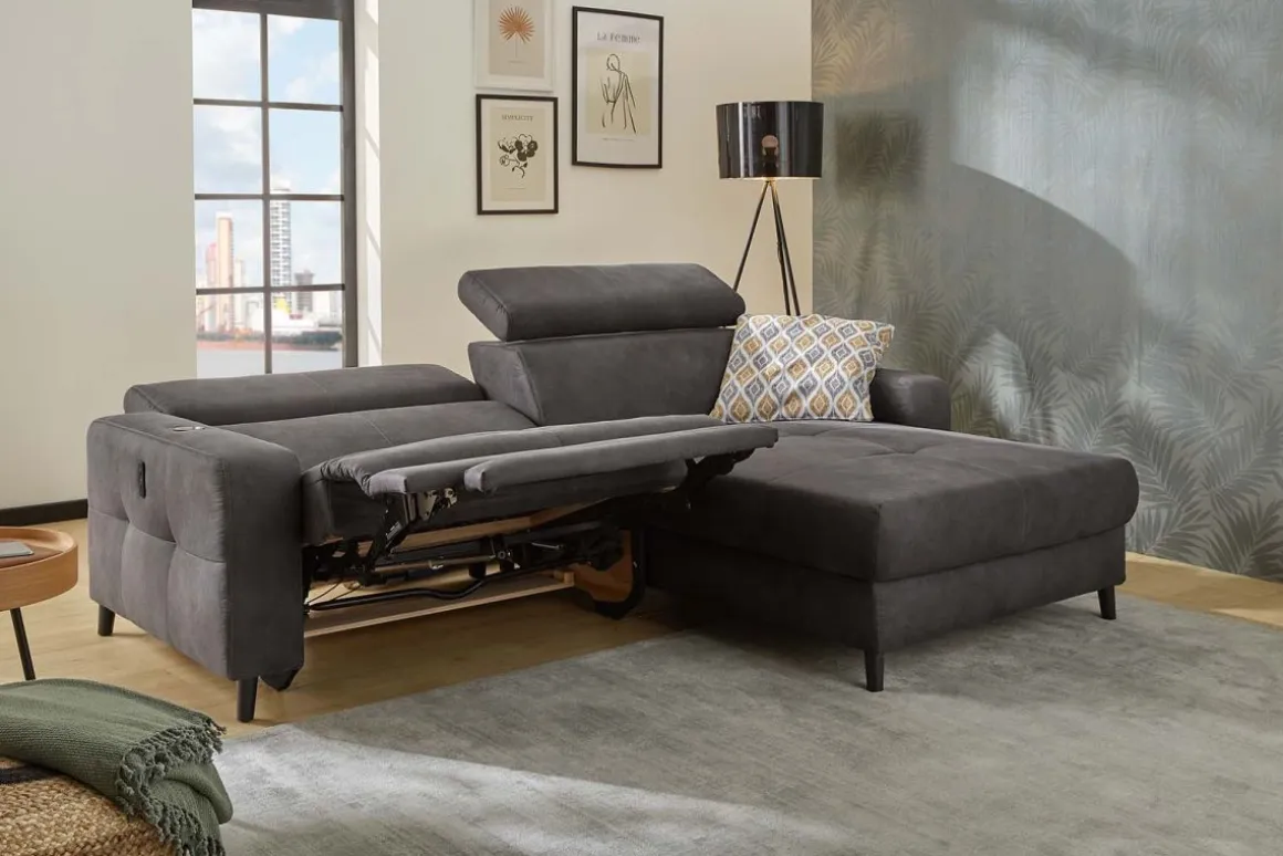 Ecksofa Doppio Dunkelgrau