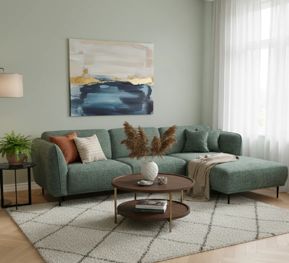 Ecksofa Kelmis Grün