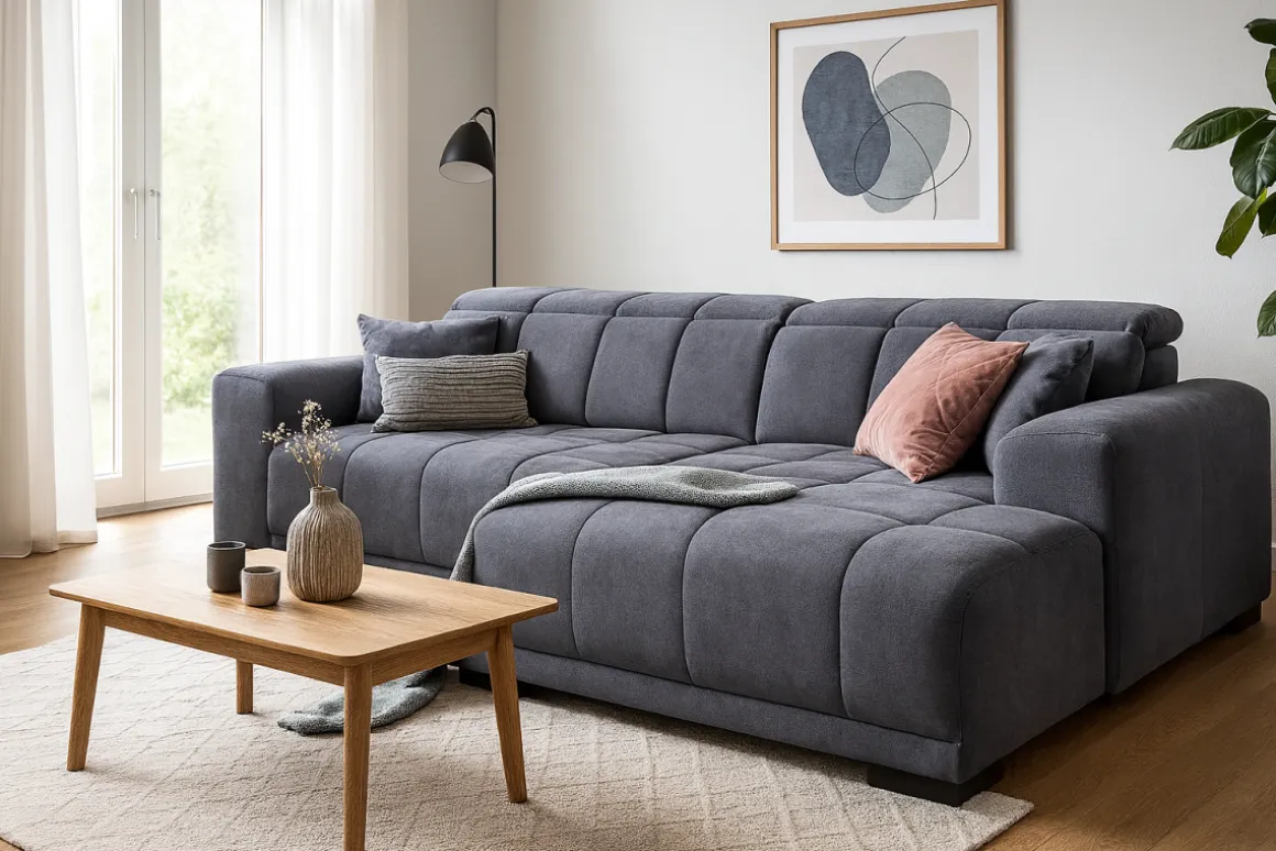 Ecksofa Master mit XXL Sitztiefenverstellung
