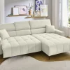 Ecksofa Simple mit Funktionen Cord Beige