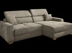 Ecksofa Slider mit Funktionen Cord Taupe