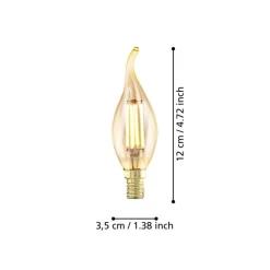 EGLO E14 LED Filament Leuchtmittel Kerzenform Amber