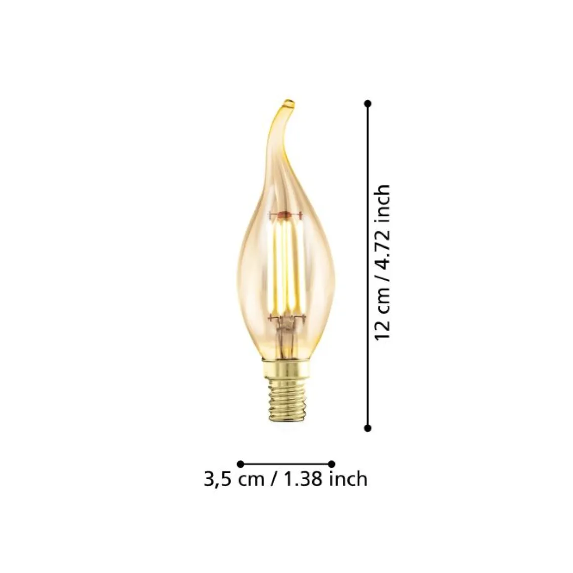 EGLO E14 LED Filament Leuchtmittel Kerzenform Amber