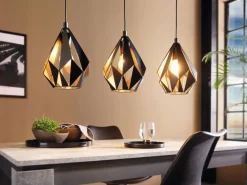 EGLO 3-flg Pendelleuchte Carlton 1 Schwarz Kupfer