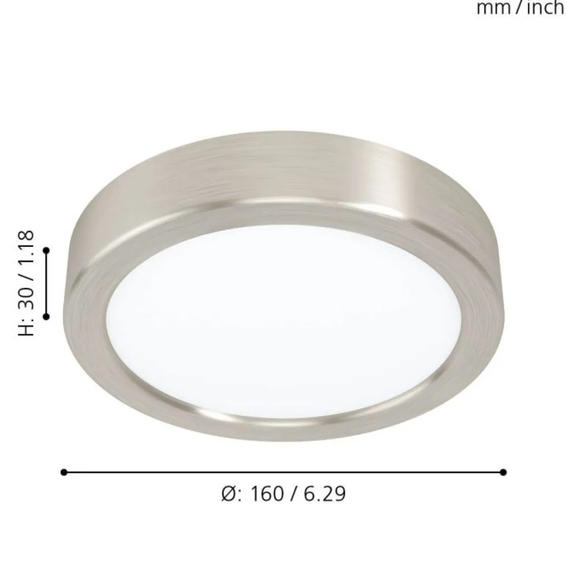 EGLO LED Deckenleuchte Fueva 5 (kaltweiß) Nickel Ø 16 cm
