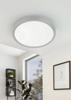 EGLO LED Deckenleuchte Molay Silber Ă 28,5 cm