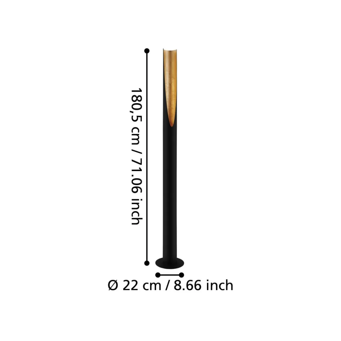EGLO LED Stehlampe Prebone Schwarz Gold