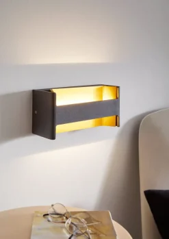 EGLO LED Wandleuchte Feloniche Schwarz Gold