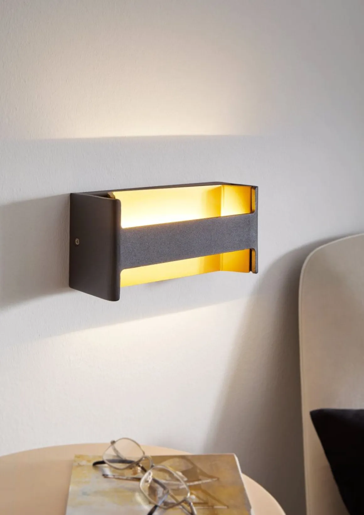 EGLO LED Wandleuchte Feloniche Schwarz Gold