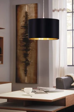 EGLO Pendelleuchte Maserlo Schwarz-Gold 38 cm