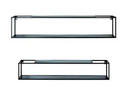 2er Set Wandregal Leicester Schwarz