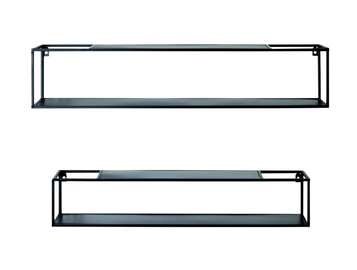 2er Set Wandregal Leicester Schwarz
