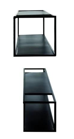2er Set Wandregal Leicester Schwarz
